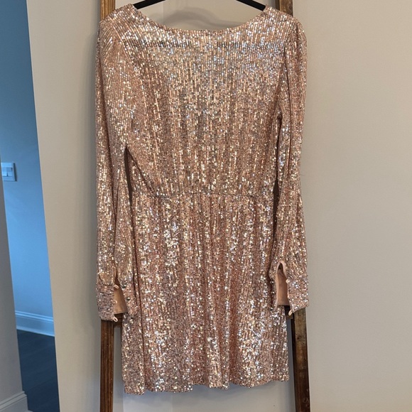 Emerald Sundae Rose Gold Sequin Dress - Picture 3 of 4